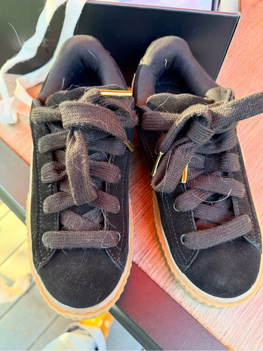 Fenty Pumas Black Suede size 6.5